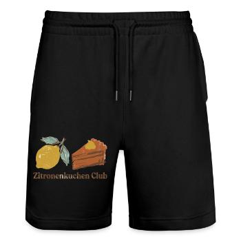 Zitronenkuchen Club Backen Zitrone - Stanley/Stella Unisex Bio Joggingshorts Trainer  - Schwarz - Vorne - Nik (191cm) & Marisol (170cm)