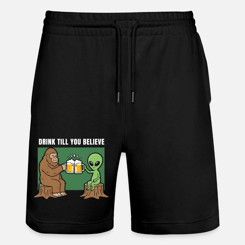 Kippis Alienille ja Sasquatchille - Stanley/Stella Trainer unisex luomu-collegeshortsit - musta