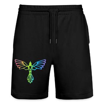 Der Flug des mehrfarbigen Vogels - Stanley/Stella Unisex Bio Joggingshorts Trainer  - Schwarz - Vorne - Nik (191cm) & Marisol (170cm)