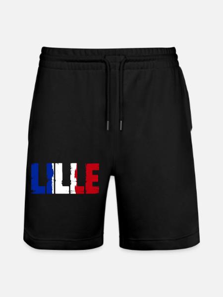 Lille Frankreich - Stanley/Stella Unisex Bio Joggingshorts Trainer - Schwarz