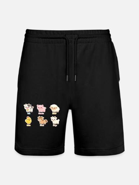 Kuschelige Tierfreunde Stickerset - Stanley/Stella Unisex Bio Joggingshorts Trainer  - Schwarz