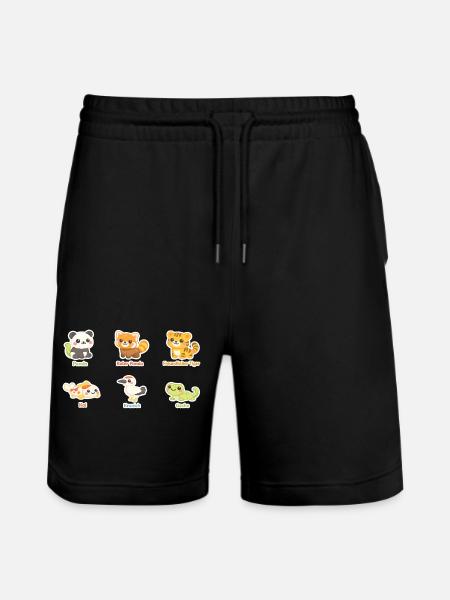 Kuscheltier-Tierfreunde Stickerset - Stanley/Stella Unisex Bio Joggingshorts Trainer - Schwarz