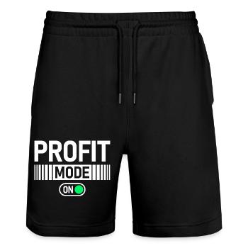 Profit Mode on Stock Market Exchange Trader - Stanley/Stella Trainer Unisex Organic Jogging Shorts - black - Front - Nik (191cm) & Marisol (170cm)