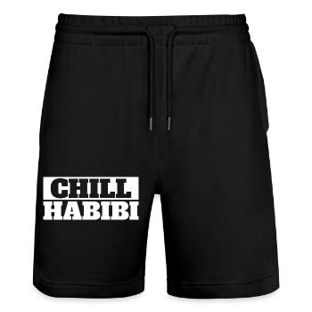 Détends-toi Habibi Ami arabe drôle Design signification Chil - Short de jogging bio TRAINER Stanley/Stella unisexe - noir - Devant - Nik (191cm) & Marisol (170cm)
