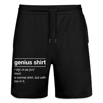 Genius Shirt – Funny Saying Definition - Stanley/Stella Trainer Unisex Organic Jogging Shorts - black - Front - Nik (191cm) & Marisol (170cm)