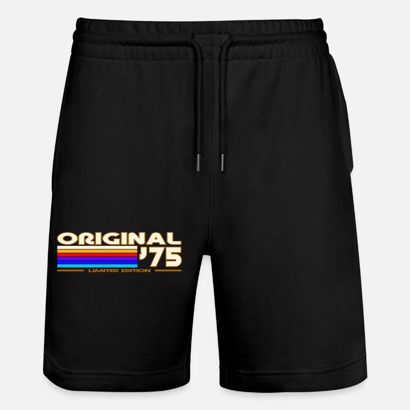 Originaler 75er Rainbow Retro - Stanley/Stella Unisex Bio Joggingshorts Trainer - Schwarz
