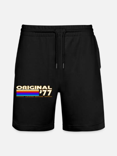 Original 77 Rainbow Retro - Stanley/Stella Trainer Unisex Organic Jogging Shorts - black