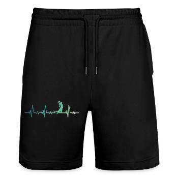 Basketball battement de coeur joueur de Basketball - Short de jogging bio TRAINER Stanley/Stella unisexe - noir - Devant - Nik (191cm) & Marisol (170cm)