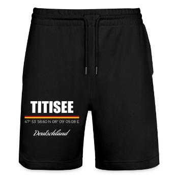 Titisee - Stanley/Stella Unisex Bio Joggingshorts Trainer  - Schwarz - Vorne - Nik (191cm) & Marisol (170cm)