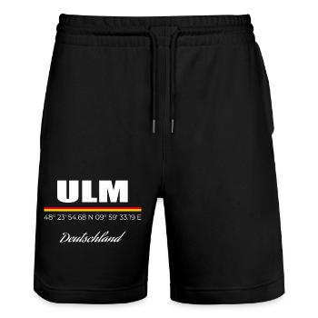 Ulm - Stanley/Stella Unisex Bio Joggingshorts Trainer  - Schwarz - Vorne - Nik (191cm) & Marisol (170cm)