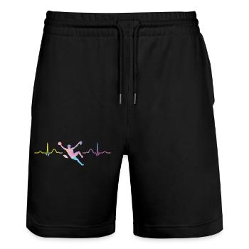 Battement de cœur de Boulderer Bloc Bloc - Short de jogging bio TRAINER Stanley/Stella unisexe - noir - Devant - Nik (191cm) & Marisol (170cm)