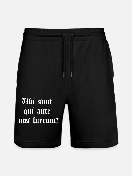 Latin Gothic Phrase Tee - Stanley/Stella Trainer Unisex Organic Jogging Shorts - black