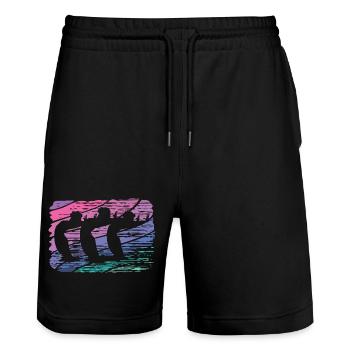 Artistic Swim Team Synchronschwimmen - Stanley/Stella Unisex Bio Joggingshorts Trainer  - Schwarz - Vorne - Nik (191cm) & Marisol (170cm)