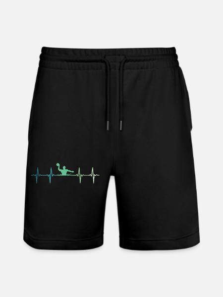 Water polo Heartbeat Water polo - Stanley/Stella Trainer Unisex Organic Jogging Shorts - black
