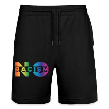 Pas de racisme - Short de jogging bio TRAINER Stanley/Stella unisexe - noir - Devant - Nik (191cm) & Marisol (170cm)