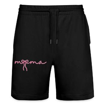 Mom Bow - Stanley/Stella Trainer Unisex Organic Jogging Shorts - black - Front - Nik (191cm) & Marisol (170cm)