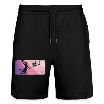 Basket-ball féminin - Short de jogging bio TRAINER Stanley/Stella unisexe - noir - Devant - Nik (191cm) & Marisol (170cm)