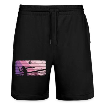 Volleyball Girls Beach Volleyball Volleyball Player - Stanley/Stella Trainer Unisex Organic Jogging Shorts - black - Front - Nik (191cm) & Marisol (170cm)