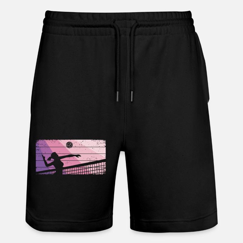 Joueuse de volley-ball de beach-volley féminin - Short de jogging bio TRAINER Stanley/Stella unisexe - noir