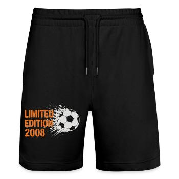 Édition limitée anniversaire du football 2008 - Short de jogging bio TRAINER Stanley/Stella unisexe - noir - Devant - Nik (191cm) & Marisol (170cm)