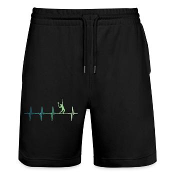 Tennis - Stanley/Stella Unisex Bio Joggingshorts Trainer  - Schwarz - Vorne - Nik (191cm) & Marisol (170cm)