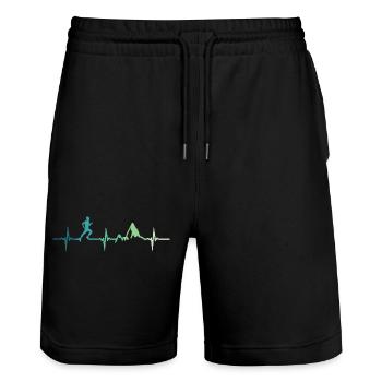 Trail running battement de coeur - Short de jogging bio TRAINER Stanley/Stella unisexe - noir - Devant - Nik (191cm) & Marisol (170cm)