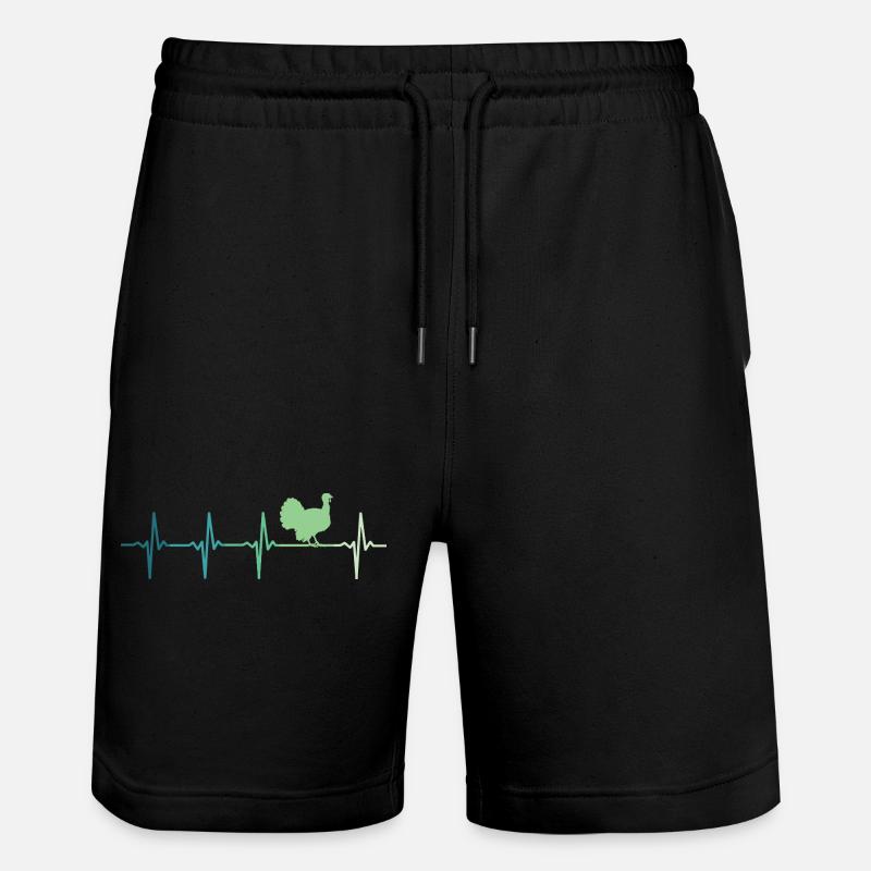 dinde Battement de cœur dindon - Short de jogging bio TRAINER Stanley/Stella unisexe - noir