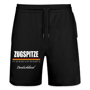 Zugspitze - Stanley/Stella Unisex Bio Joggingshorts Trainer  - Schwarz - Vorne - Nik (191cm) & Marisol (170cm)