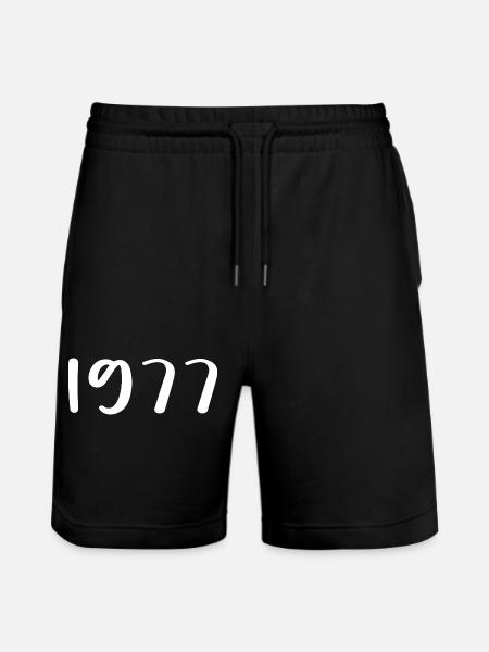 1977 Limited Edition 49th Birthday 1977 - Stanley/Stella Trainer Unisex Organic Jogging Shorts - black