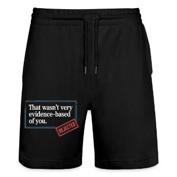 That Wasn't Evidence-Based Medicine Lab Nerd Doctor - Stanley/Stella Trainer Unisex Organic Jogging Shorts - black - Front - Nik (191cm) & Marisol (170cm)
