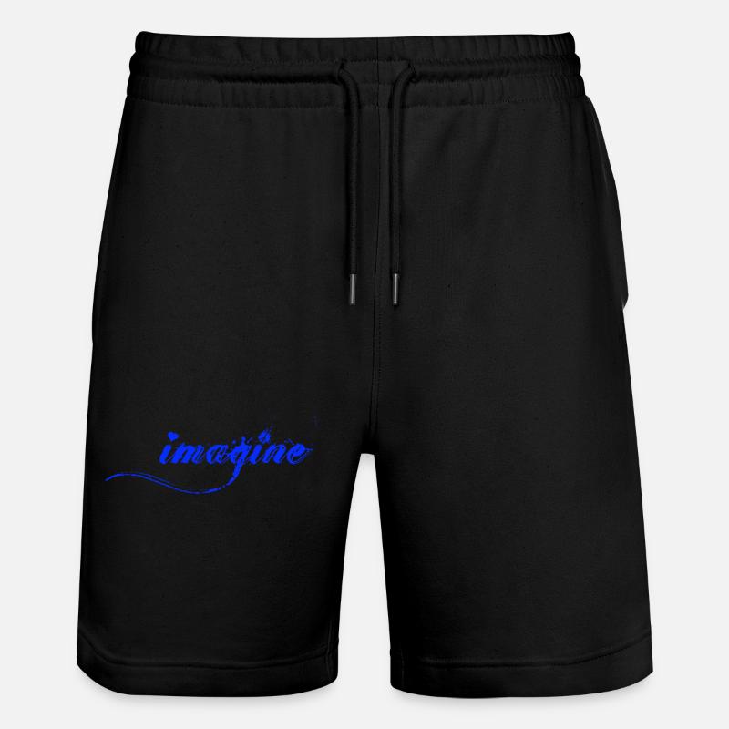 Imagine Blaue Farbklecks Script - Stanley/Stella Unisex Bio Joggingshorts Trainer  - Schwarz