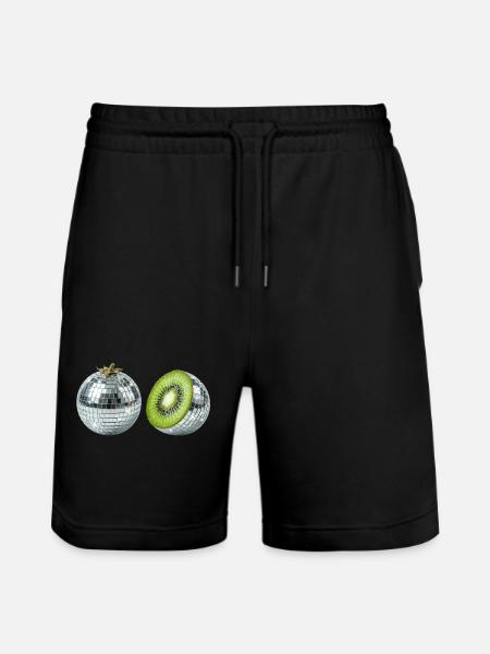 Kiwi Disco Mirror Ball - Stanley/Stella Trainer Unisex Organic Jogging Shorts - black