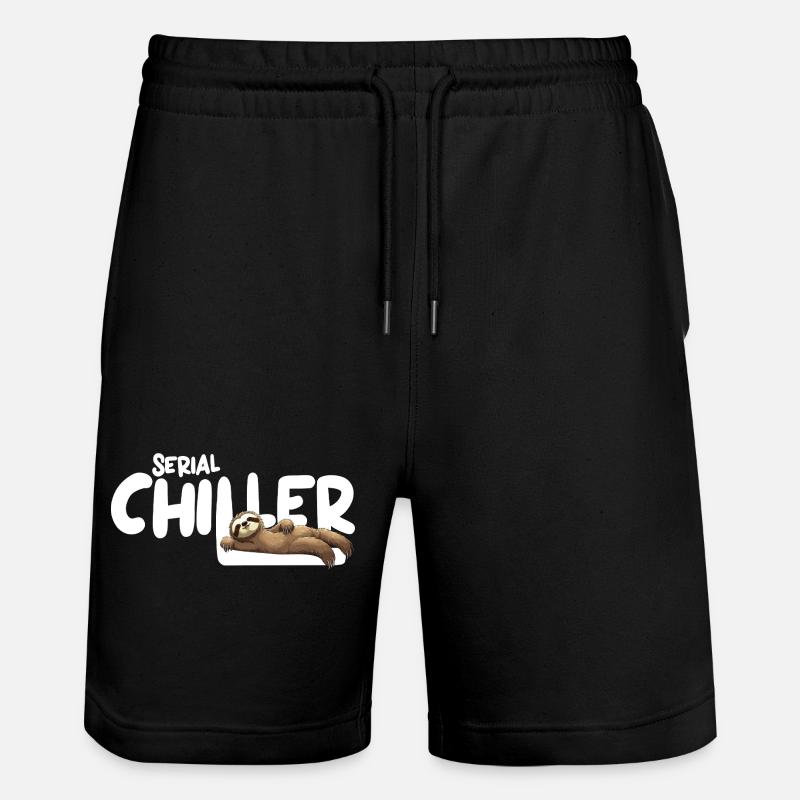 Faultier Serial Chiller – Lustiges Sloth Tee - Stanley/Stella Unisex Bio Joggingshorts Trainer  - Schwarz