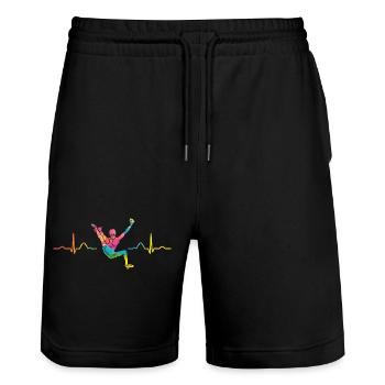 Battement de cœur de Boulderer Bloc Bloc - Short de jogging bio TRAINER Stanley/Stella unisexe - noir - Devant - Nik (191cm) & Marisol (170cm)