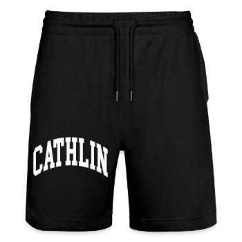 Cathlin - Short de jogging bio TRAINER Stanley/Stella unisexe - noir - Devant - Nik (191cm) & Marisol (170cm)