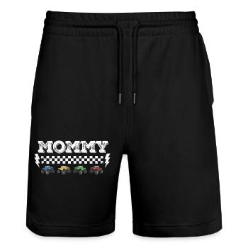 Mommy Monster Truck Offroad Power Mutter Design - Stanley/Stella Unisex Bio Joggingshorts Trainer  - Schwarz - Vorne - Nik (191cm) & Marisol (170cm)