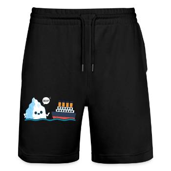 Titanic Funny Titanic und I-ceberg Boop Parodie - Stanley/Stella Unisex Bio Joggingshorts Trainer  - Schwarz - Vorne - Nik (191cm) & Marisol (170cm)