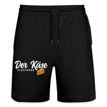 Der Käse Flüsterer - Stanley/Stella Unisex Bio Joggingshorts Trainer  - Schwarz - Vorne - Nik (191cm) & Marisol (170cm)