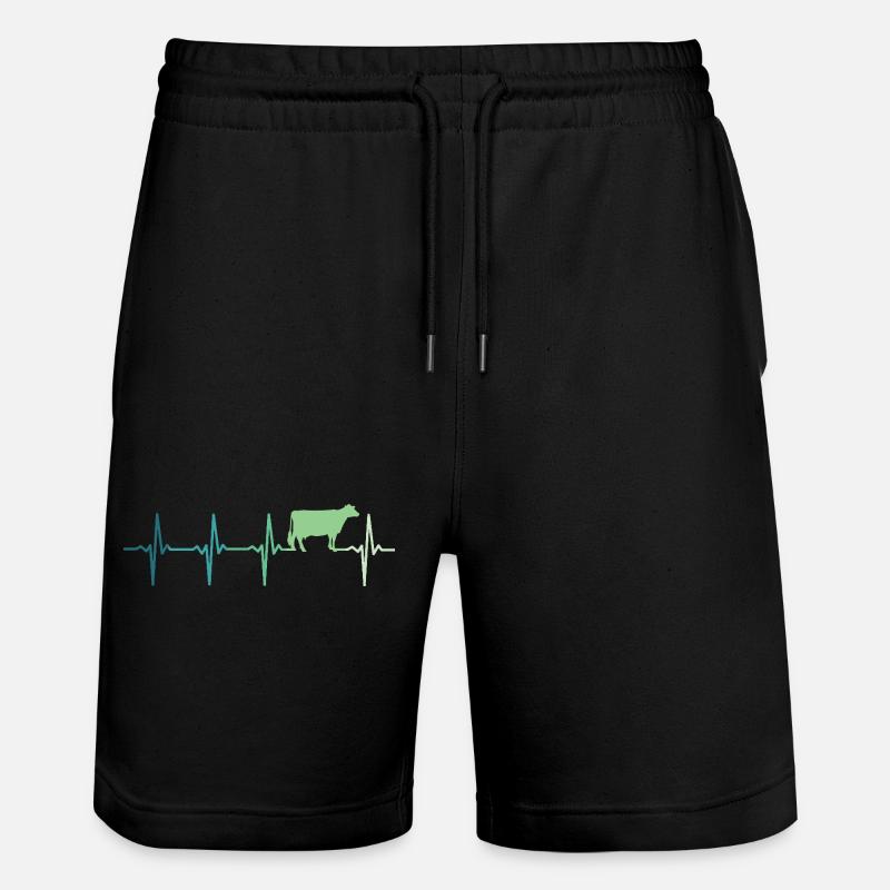 Kuhherzschlag Kühe Bauer - Stanley/Stella Unisex Bio Joggingshorts Trainer  - Schwarz