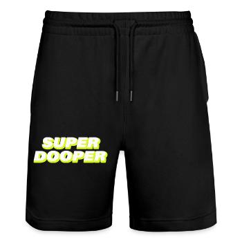 SUPER DOOPER - Short de jogging bio TRAINER Stanley/Stella unisexe - noir - Devant - Nik (191cm) & Marisol (170cm)