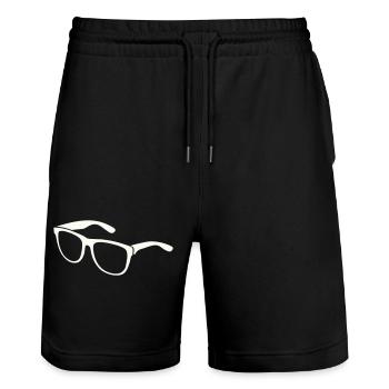 Sunglasses Silhouette Minimal Print - Stanley/Stella Trainer Unisex Organic Jogging Shorts - black - Front - Nik (191cm) & Marisol (170cm)