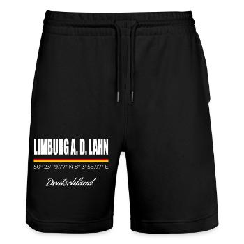 Limburg an der Lahn - Stanley/Stella Unisex Bio Joggingshorts Trainer  - Schwarz - Vorne - Nik (191cm) & Marisol (170cm)