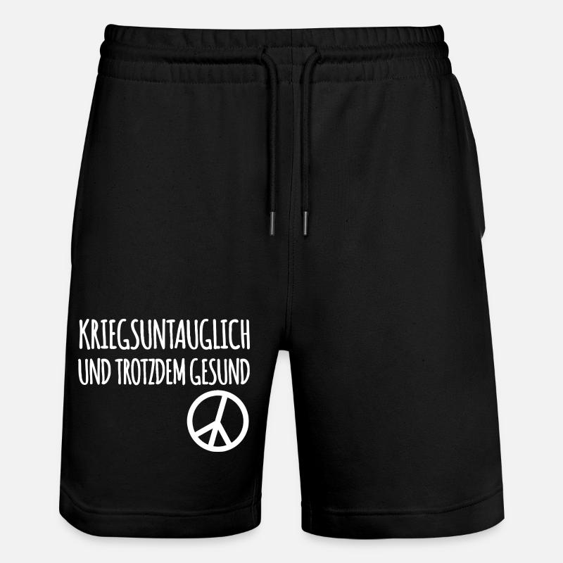 Kriegsuntauglich Peace - Stanley/Stella Unisex Bio Joggingshorts Trainer  - Schwarz