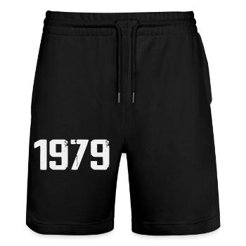 Légendaire depuis 1979 Vintage 1979 Retro 1979 - Short de jogging bio TRAINER Stanley/Stella unisexe - noir - Devant - Nik (191cm) & Marisol (170cm)
