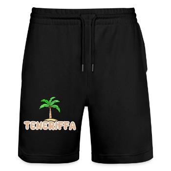 Holidays in Tenerife - Stanley/Stella Trainer Unisex Organic Jogging Shorts - black - Front - Nik (191cm) & Marisol (170cm)