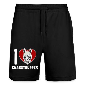 J’adore Knabstrupper - Short de jogging bio TRAINER Stanley/Stella unisexe - noir - Devant - Nik (191cm) & Marisol (170cm)