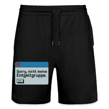 Sorry Nicht Meine Entgeltgruppe Beamte TVöD Büro - Stanley/Stella Unisex Bio Joggingshorts Trainer  - Schwarz - Vorne - Nik (191cm) & Marisol (170cm)
