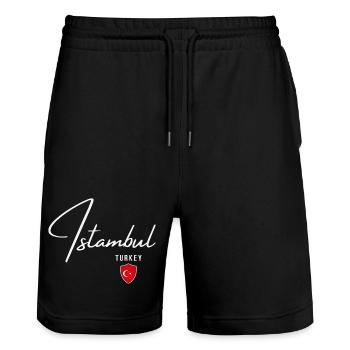 Istanbul Turquie, design élégant Istanbul - Short de jogging bio TRAINER Stanley/Stella unisexe - noir - Devant - Nik (191cm) & Marisol (170cm)