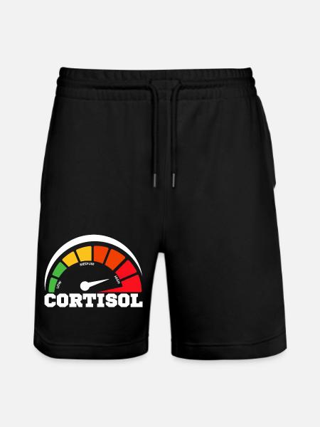 Funny Low cortisol Hilarious Stress Free Cortisol - Stanley/Stella Trainer Unisex Organic Jogging Shorts - black