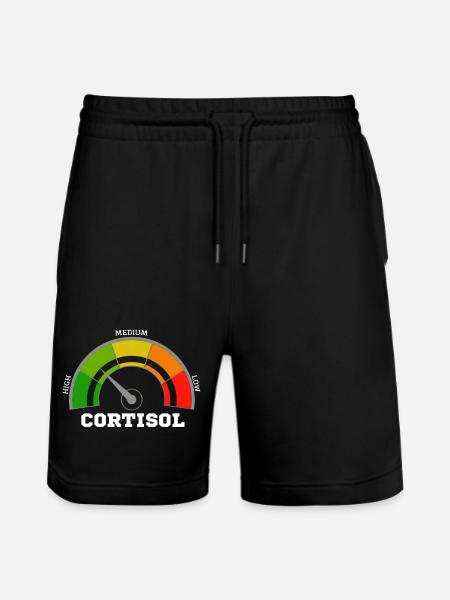 Cortisolo a basso contenuto divertente esilarante senza stress - Pantaloncini da jogger ecologici unisex Trainer di Stanley/Stella - nero